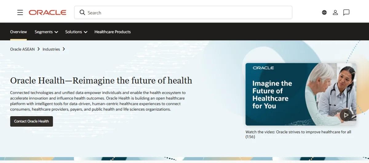 Oracle Health Homepage