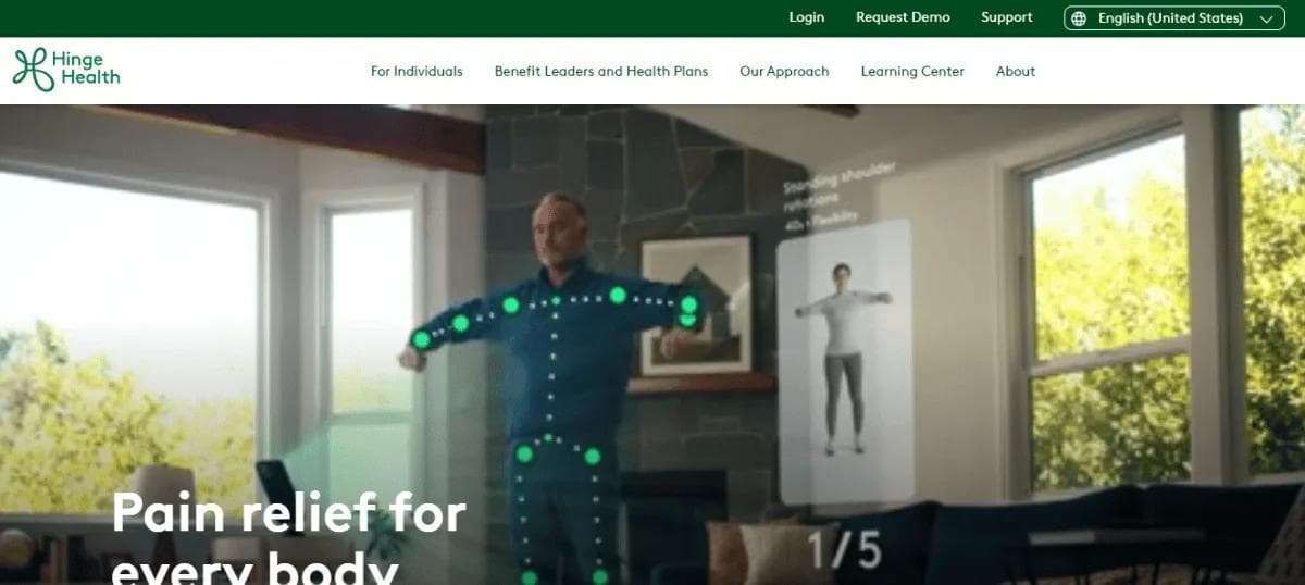 Hinge Health Homepage